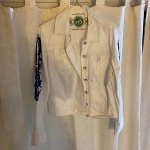 Chico’s| Beaded White Denim Jacked